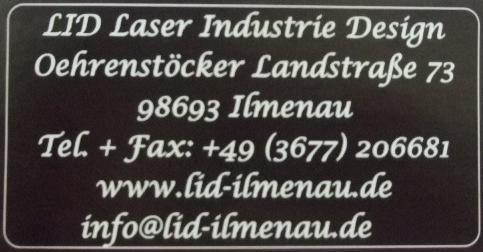 Firmenlogo mit Laserbeschriftung auf Laserfolie